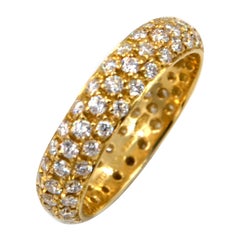 18 Karat Yellow Gold White Diamonds Pavè Garavelli Eternal Band Ring
