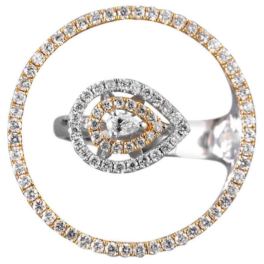 For Sale:  18 Karat Yellow Gold White Gold White Diamond Ring