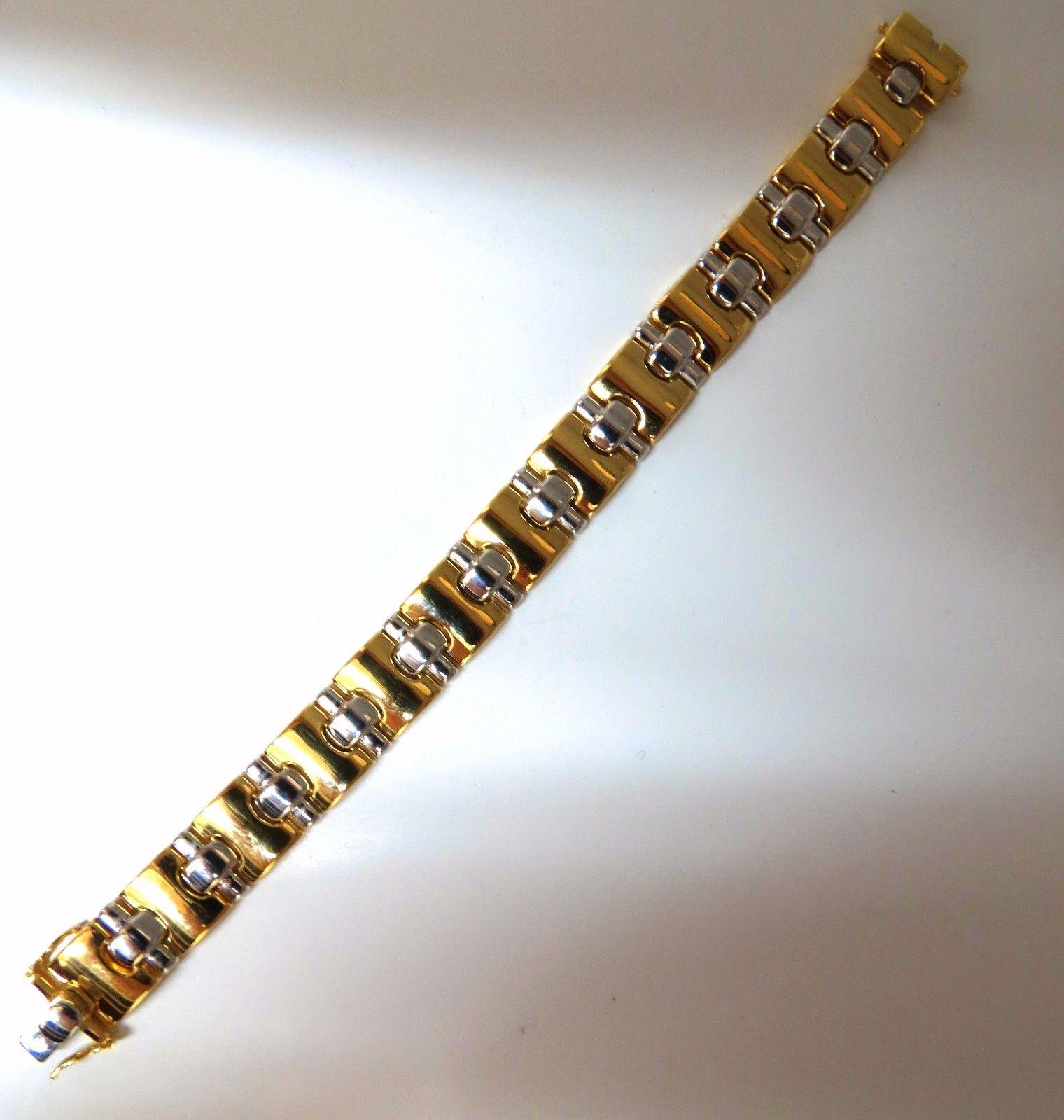 18 Karat Yellow Gold Wide Caliber Bracelet 1990s Nostalgia In New Condition In New York, NY