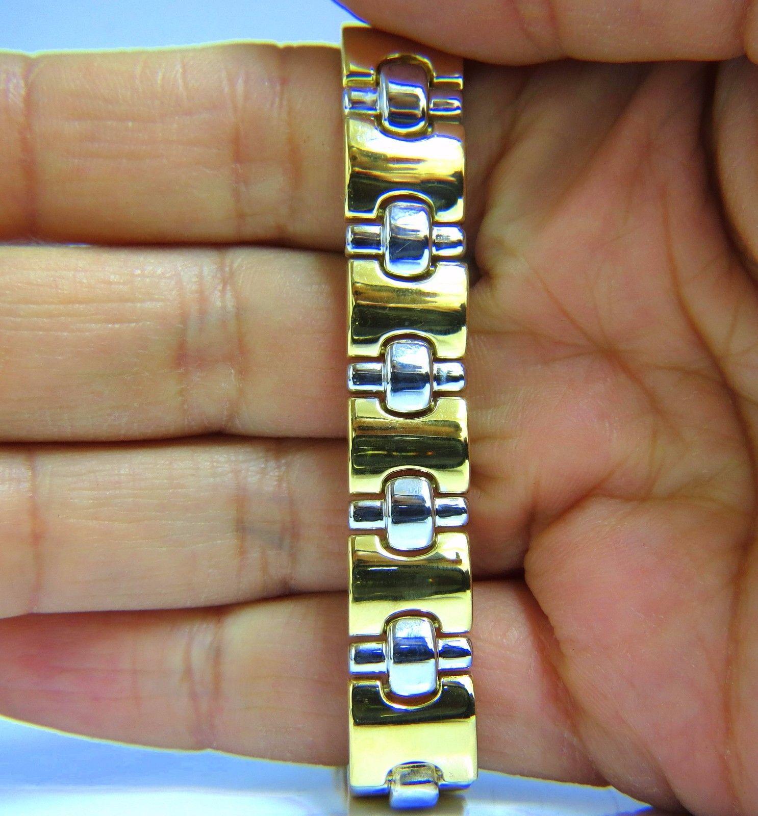 Women's or Men's 18 Karat Yellow Gold Wide Caliber Bracelet 1990s Nostalgia
