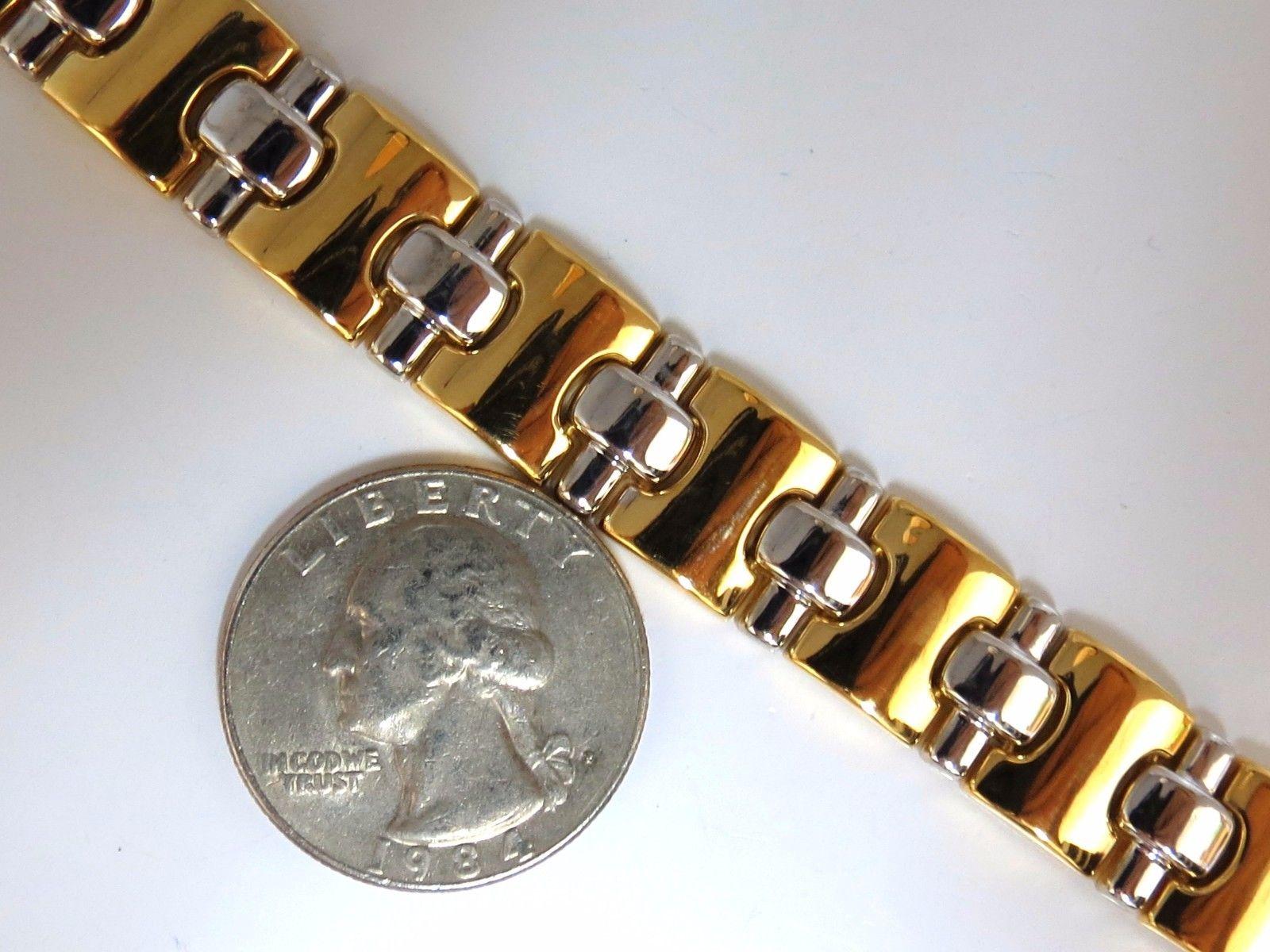 18 Karat Yellow Gold Wide Caliber Bracelet 1990s Nostalgia 1