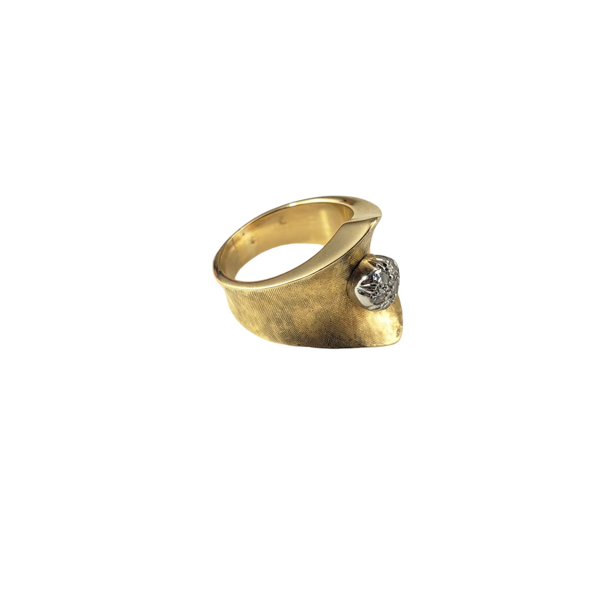 18 Karat Yellow Gold Wide Diamond Band Ring Size 5.5 #17685 In Good Condition For Sale In Washington Depot, CT