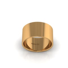 18 Karat Gelbgold Breiter Flachband Stapelbarer Ring