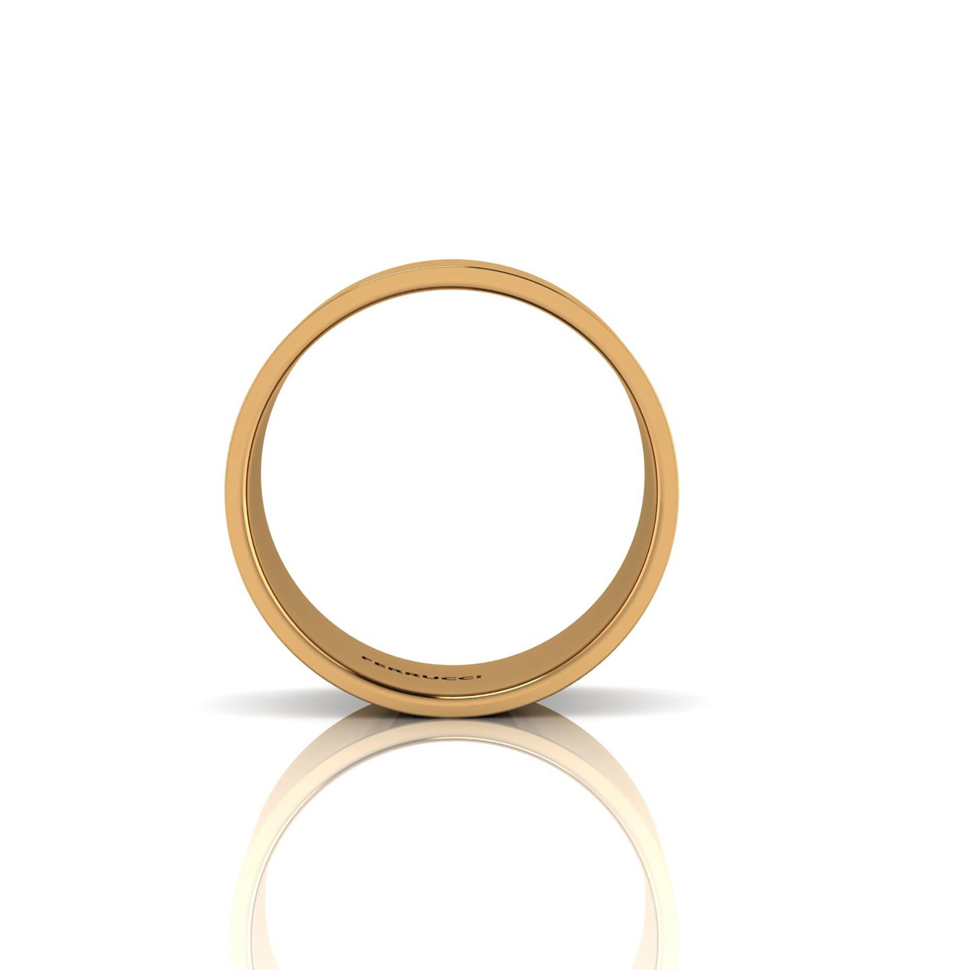 18 Karat Gelbgold Breiter Flachband Stapelbarer Ring im Zustand „Neu“ im Angebot in New York, NY