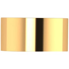 18 Karat Yellow Gold Wide Flat Band Stackable Ring