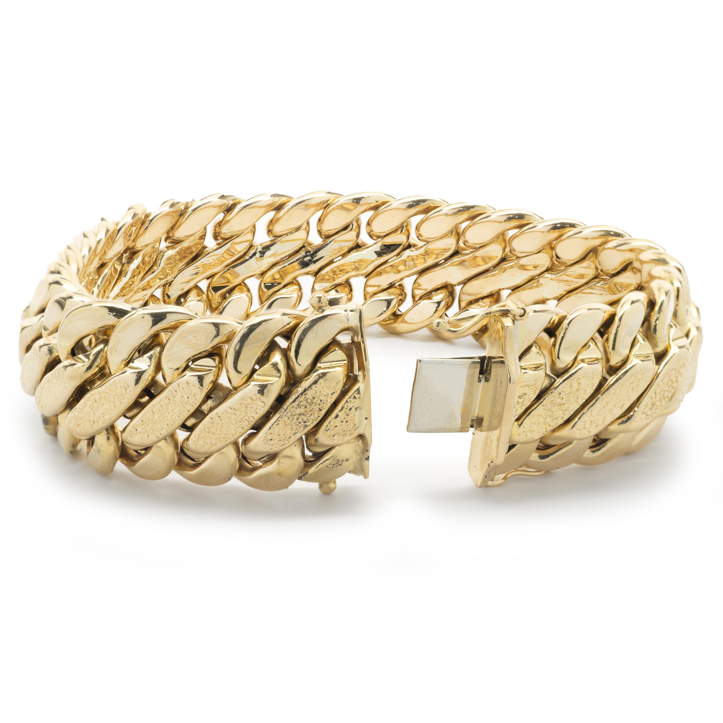 18 Karat Yellow Gold Wide Woven Bracelet In Excellent Condition In Scottsdale, AZ