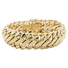 18 Karat Yellow Gold Wide Woven Bracelet