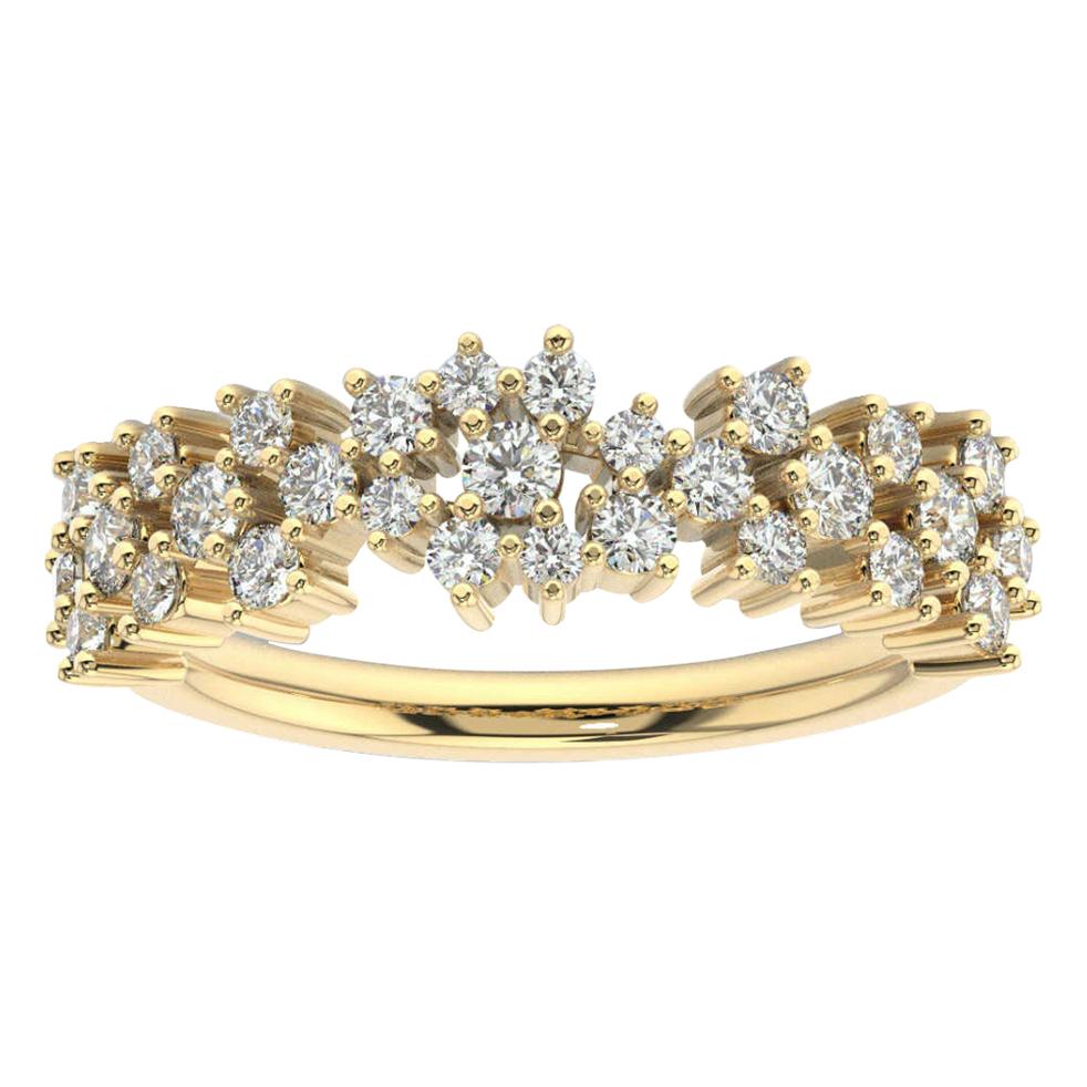 18 Karat Yellow Gold Willow Fashion Diamond Ring '3/4 Carat' For Sale