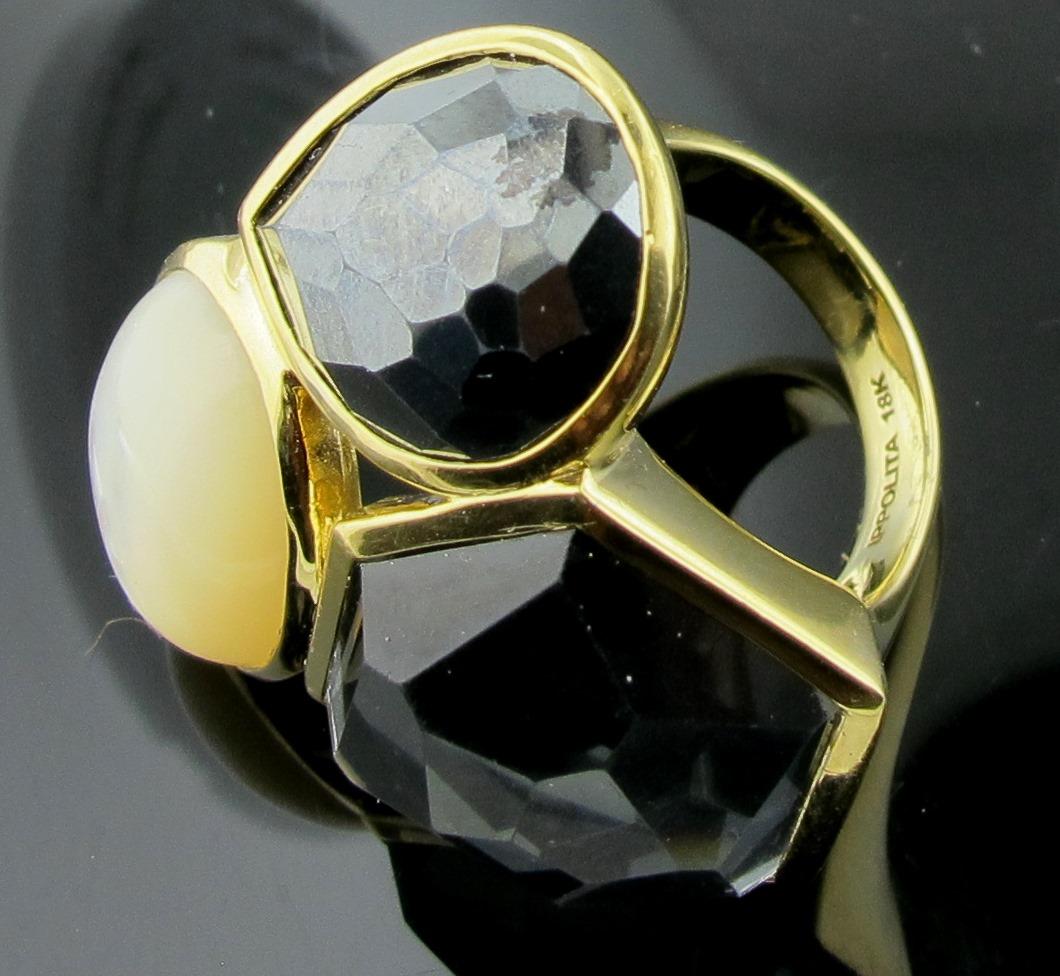 18 Karat Yellow Gold with Mother of Pearl and Onyx 
