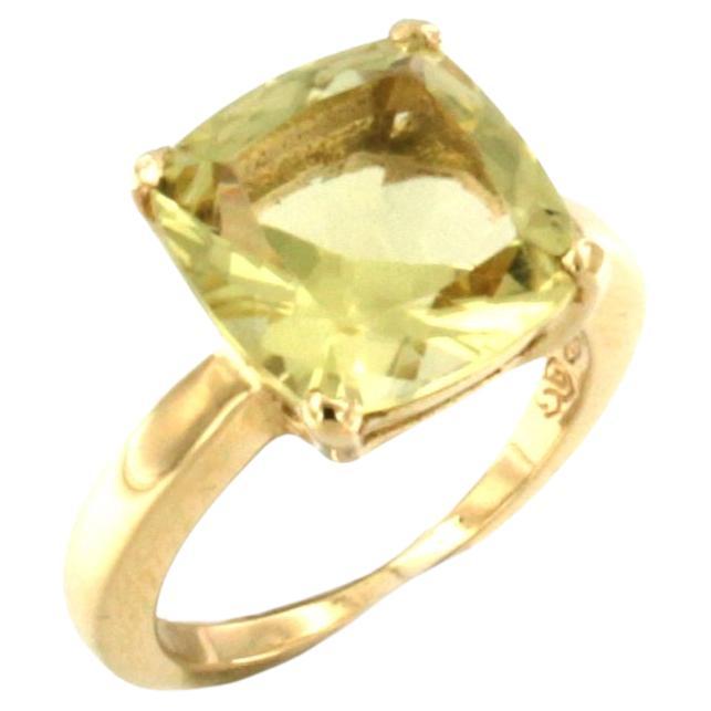 Cocktail ring in yellow gold with amazing Lemon Quartz stone (square cut, size: 12 mm). The designer Gisella has a refined taste, her jewels stand out from others.
Designed and handmade in Italy by Stanoppi Jewellery since 1948.

All Stanoppi