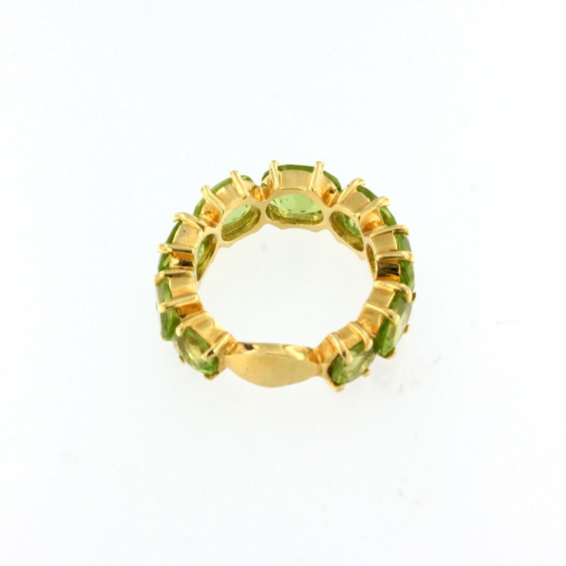 18 Karat Yellow Gold with Peridot Ring In New Condition For Sale In GALLARATE, IT