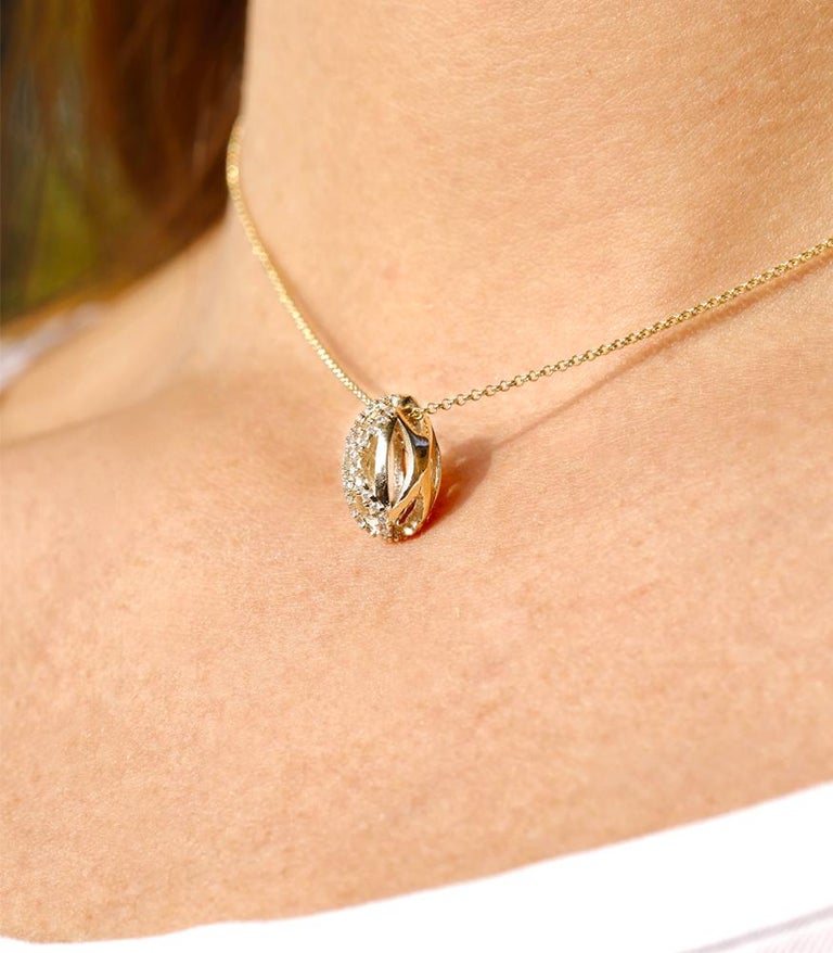 18 Karat Yellow Gold With White Diamond Modern Choker Necklace For Sale ...