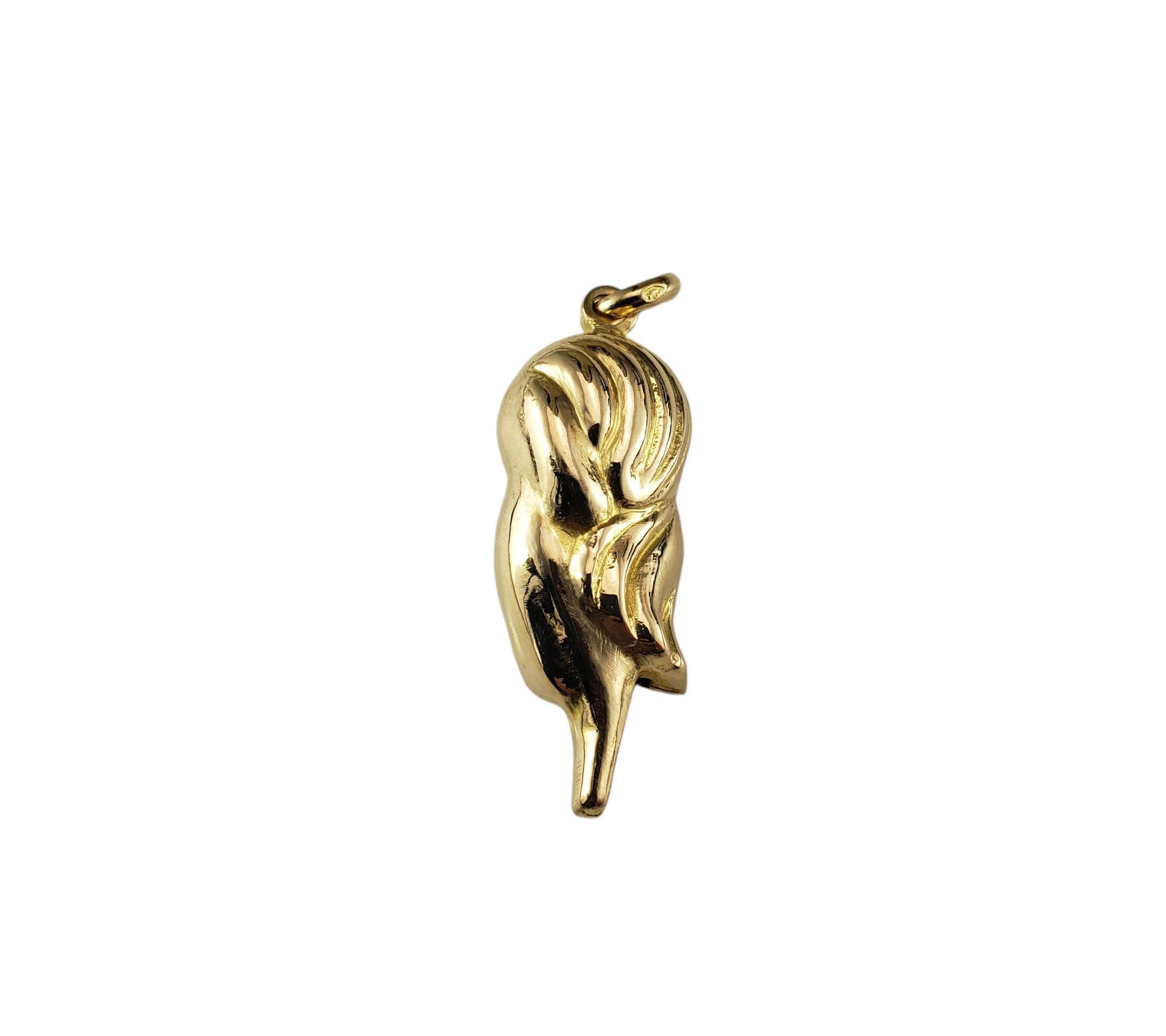 Charm/pendente a forma di testa di donna in oro giallo 18 carati #19175 In condizioni buone in vendita a Washington Depot, CT