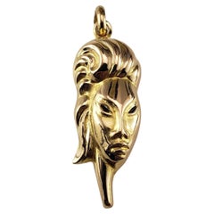 18 Karat Yellow Gold Woman's Head Charm/Pendant #19175
