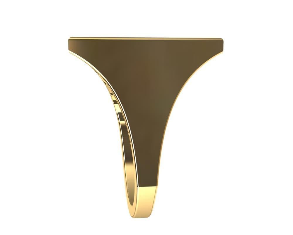 For Sale:  18 Karat Yellow Gold Rectangle Sculpture Ring 10