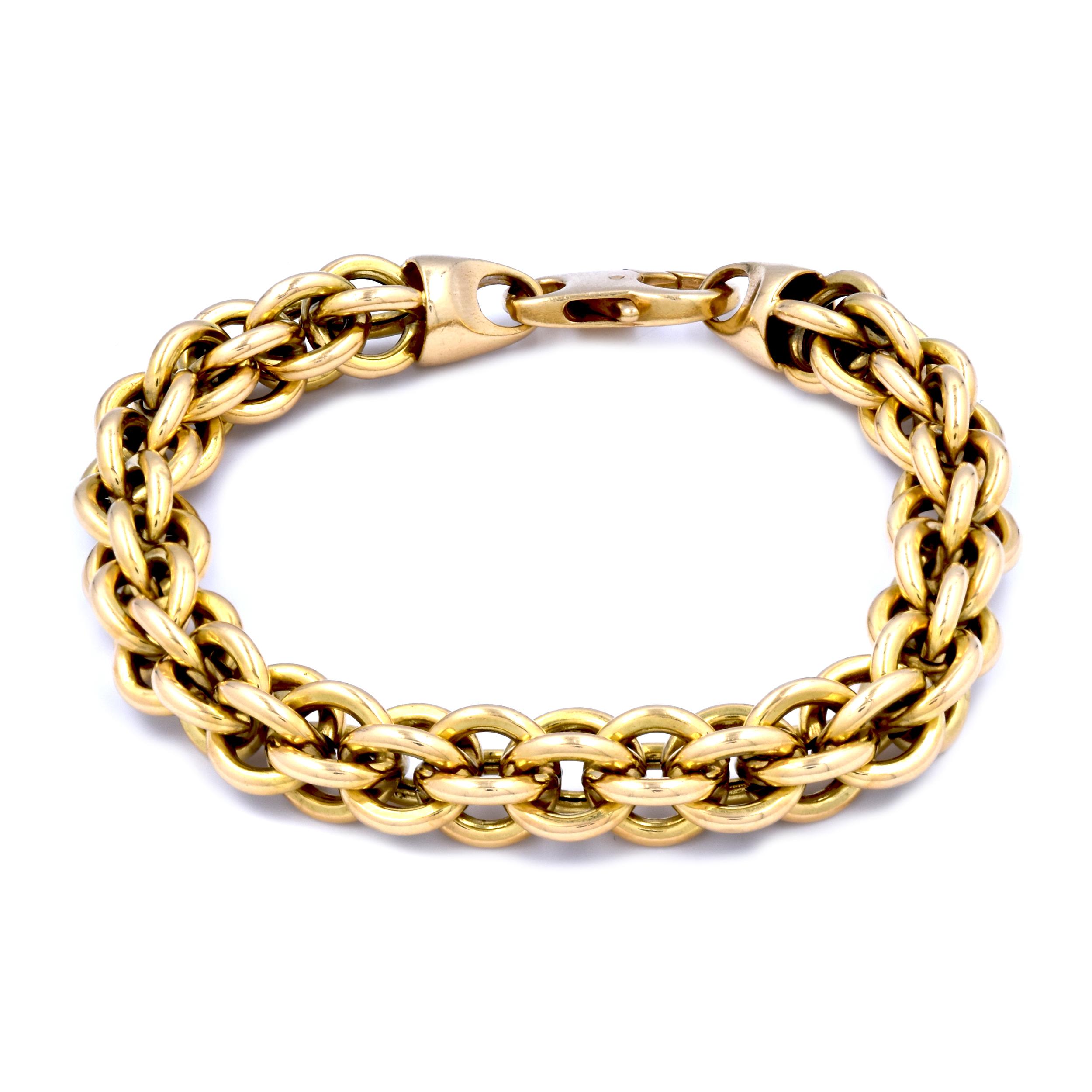 18 Karat Yellow Gold Woven Bracelet In Excellent Condition In Scottsdale, AZ