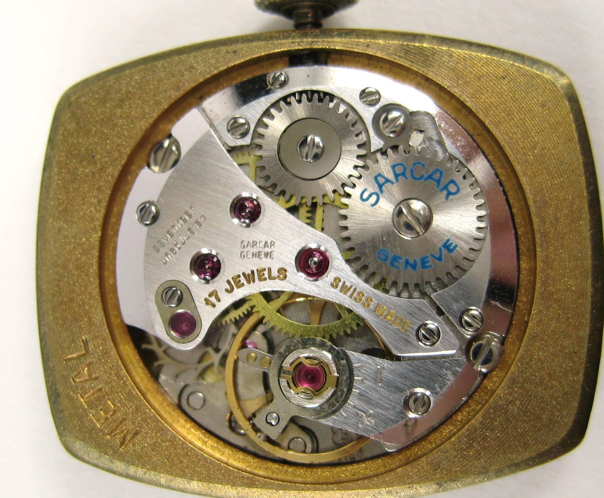 Armbanduhr Sarcar aus 18 Karat Gelbgold, 1960er Jahre für Damen oder Herren im Angebot