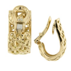 Pendientes "Nudo Y" de oro amarillo de 18 quilates de Gemlok