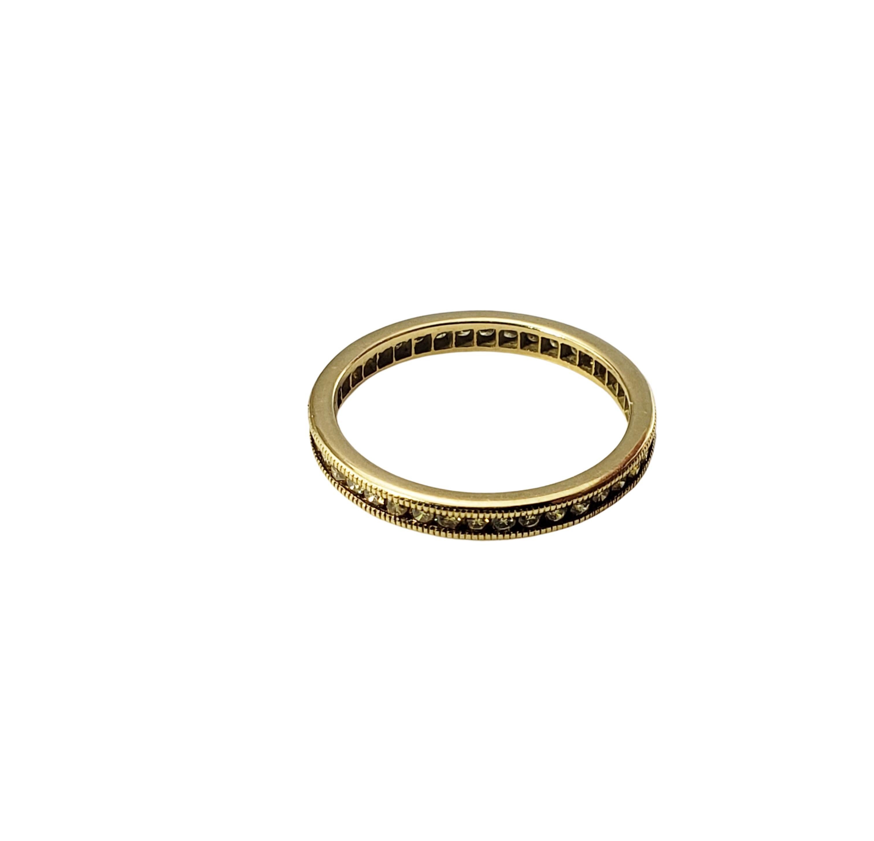 18 Karat Yellow Gold Yellow Diamond Eternity Band Ring Size 6.75 In Good Condition In Washington Depot, CT
