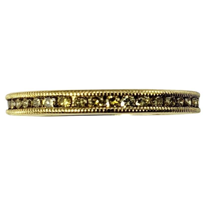 18 Karat Yellow Gold Yellow Diamond Eternity Band Ring Size 6.75