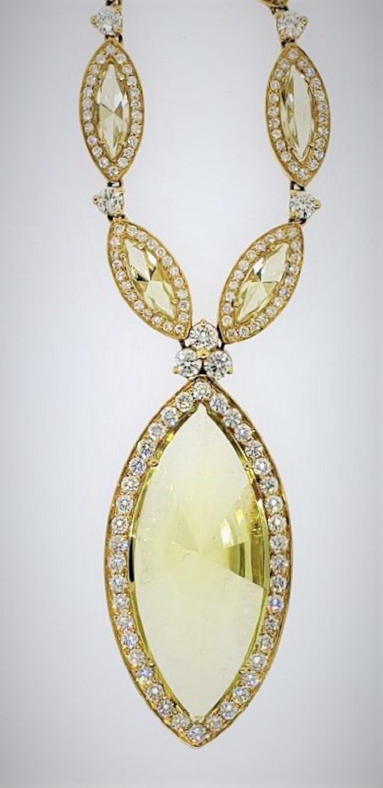 yellow quartz necklace