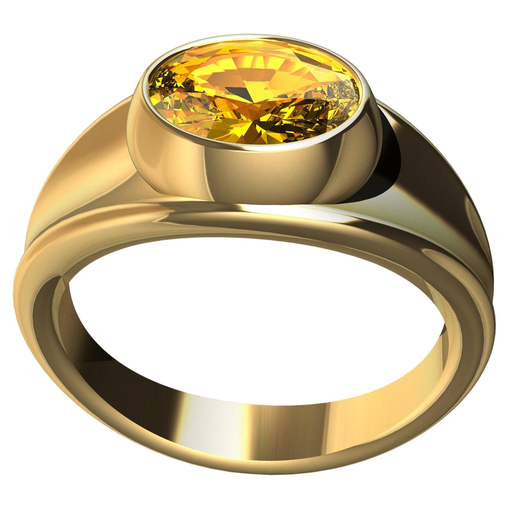 18 Karat Yellow Gold 1.55 Carat Yellow Sapphire Sculpture Ring