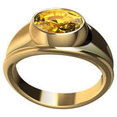 18 Karat Yellow Gold 1.55 Carat Yellow Sapphire Sculpture Ring