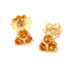 Boucles d'oreilles Garavelli en or jaune 18 carats et saphirs jaunes