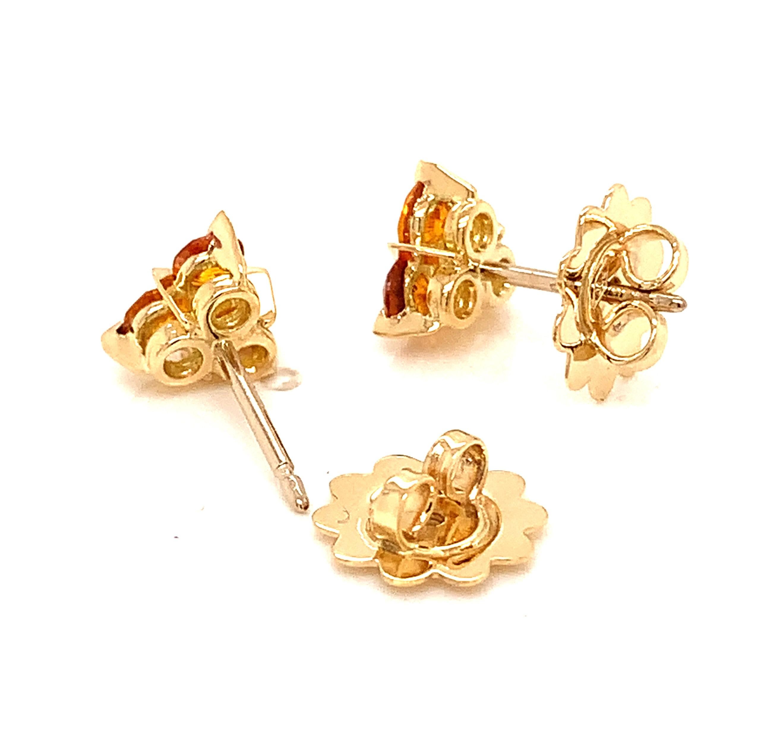 Contemporary 18 Karat Yellow Gold Yellow Sapphires Garavelli Earrings For Sale