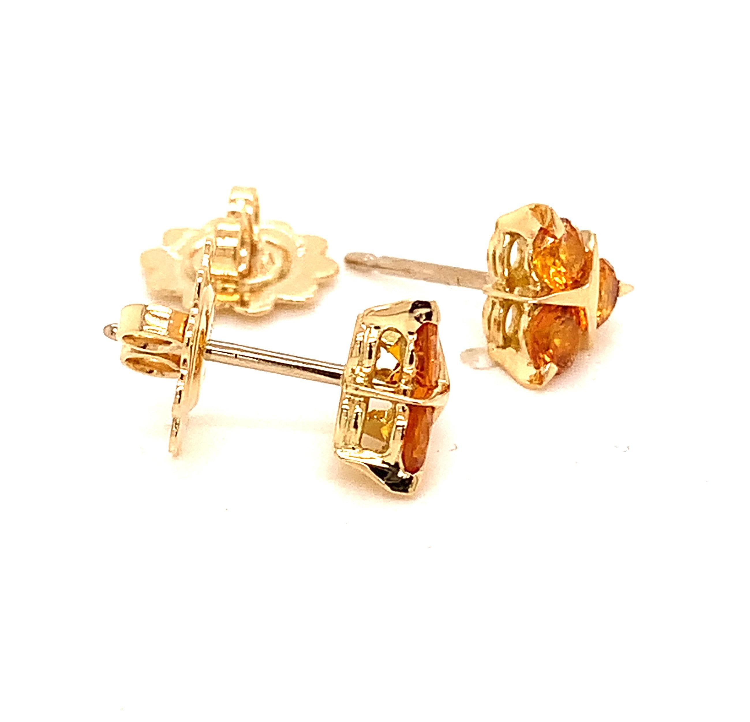 18 Karat Yellow Gold Yellow Sapphires Garavelli Earrings In New Condition For Sale In Valenza, IT