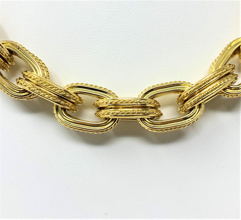 18 Karat Yellow Italian Gold Heavy Double Oval Link OTC Necklace For Sale at 1stDibs otc italy