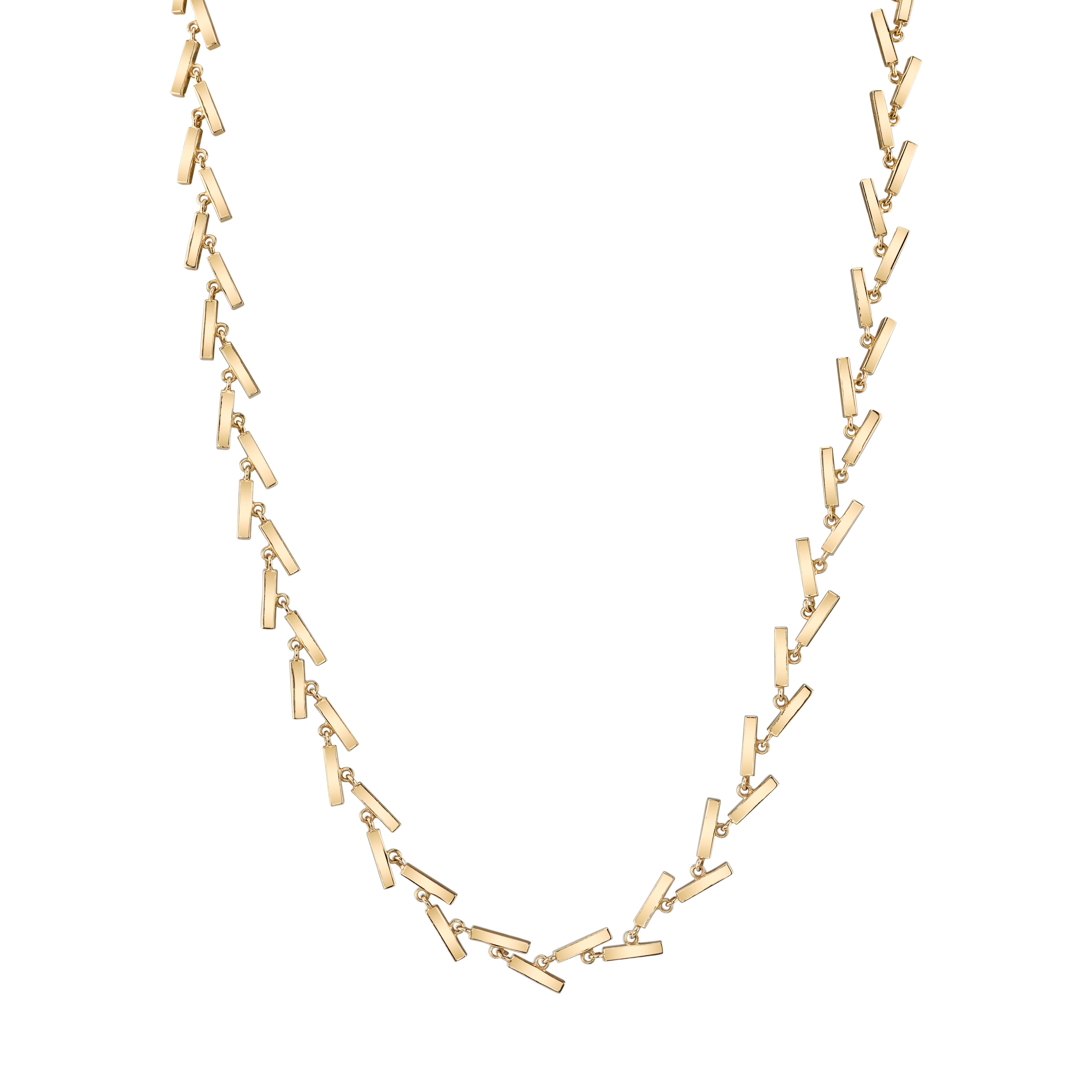 18 Karat Yellow Long Gold Fluid Line Necklace