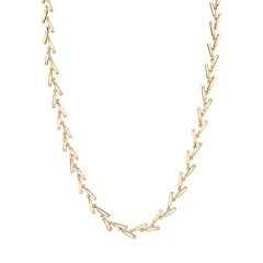 18 Karat Yellow Long Gold Fluid Line Necklace