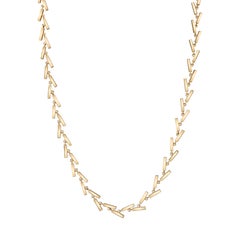 18 Karat Yellow Long Gold Fluid Line Necklace