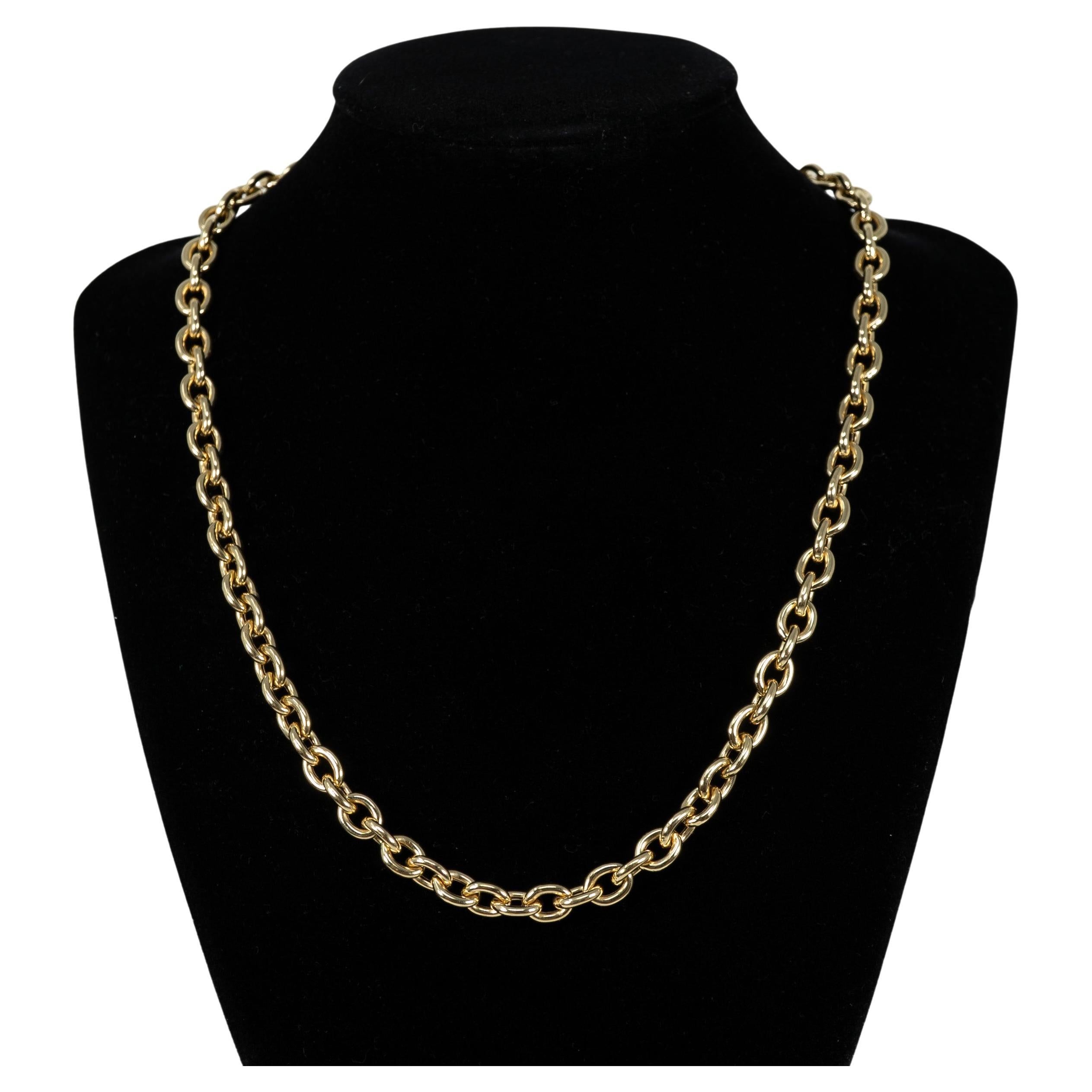 18 Karat Yellow Gold Open Link Necklace at 1stDibs 18 karat gold price, 18 karat gold worth