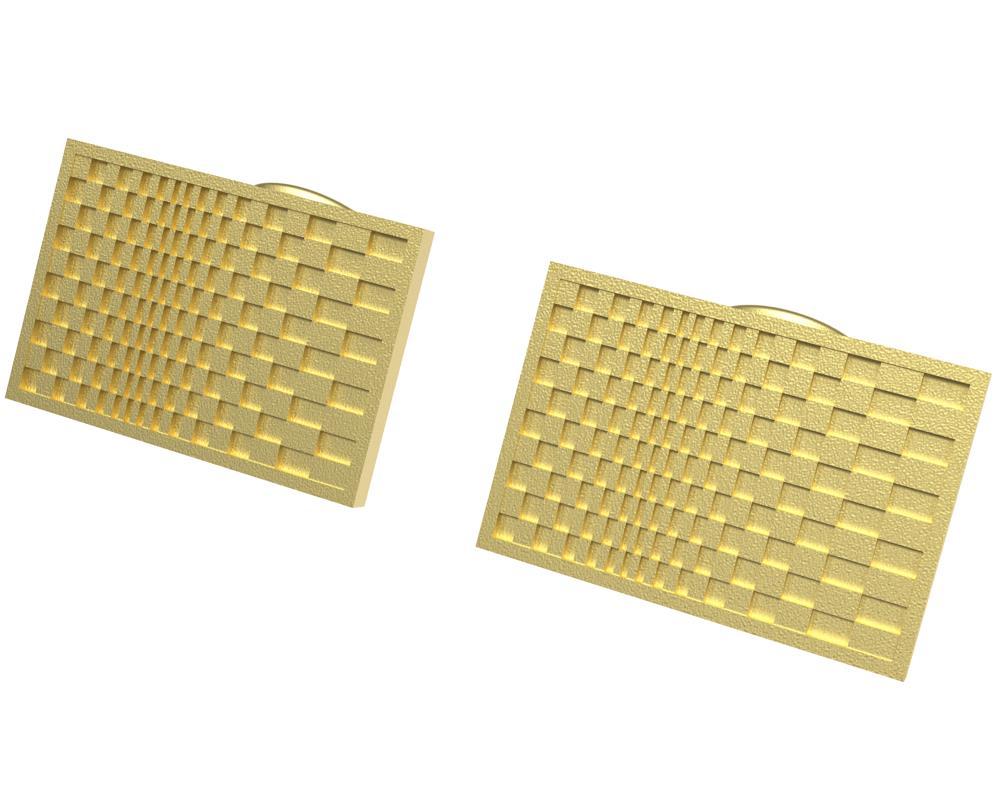 Contemporary 18 Karat Yellow Gold Optical Cuff links For Sale
