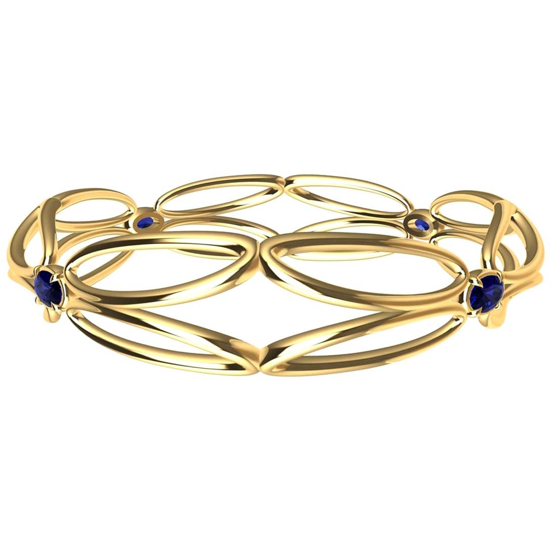 Bracelet jonc arabesque en saphir jaune 18 carats en vente