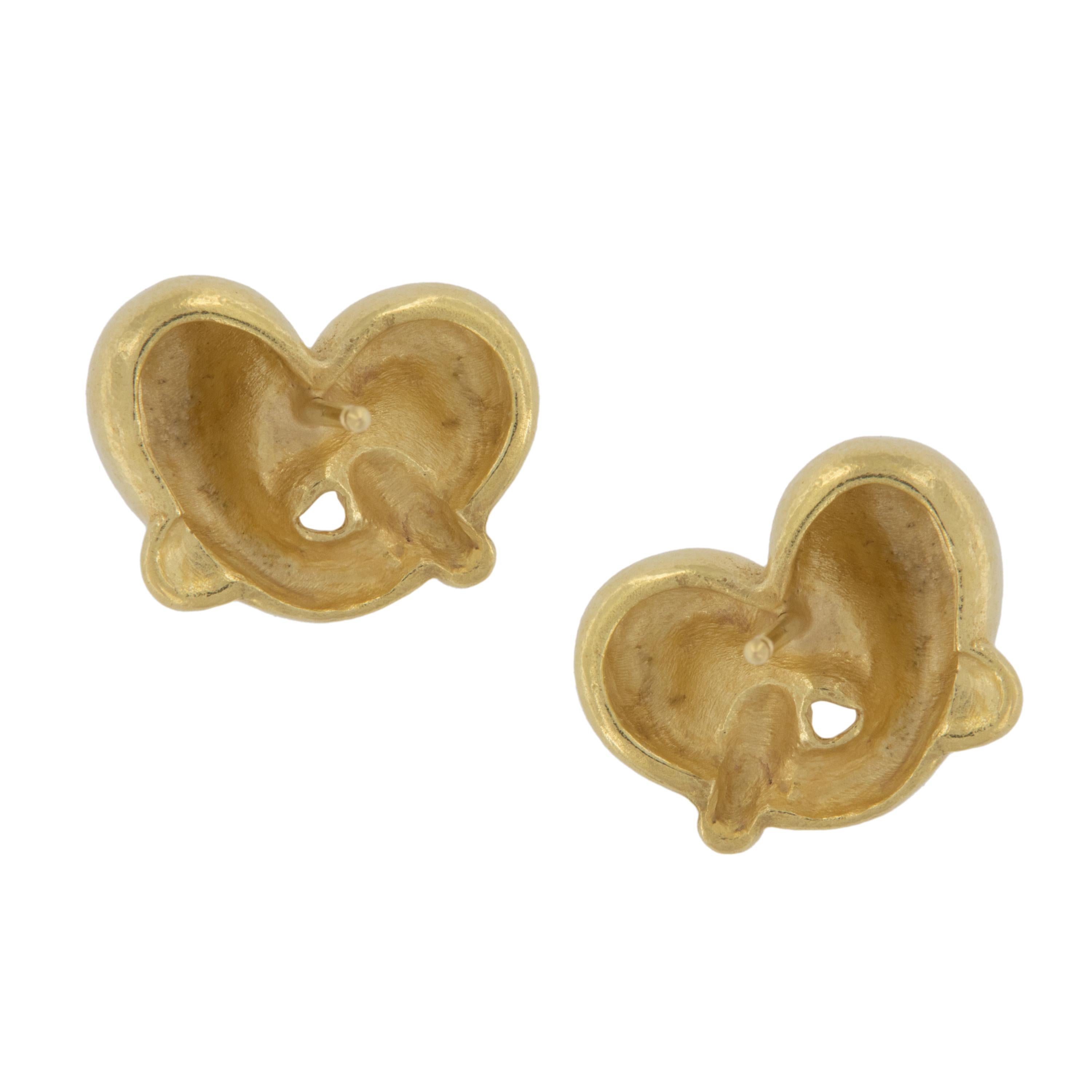 gold pretzel earrings