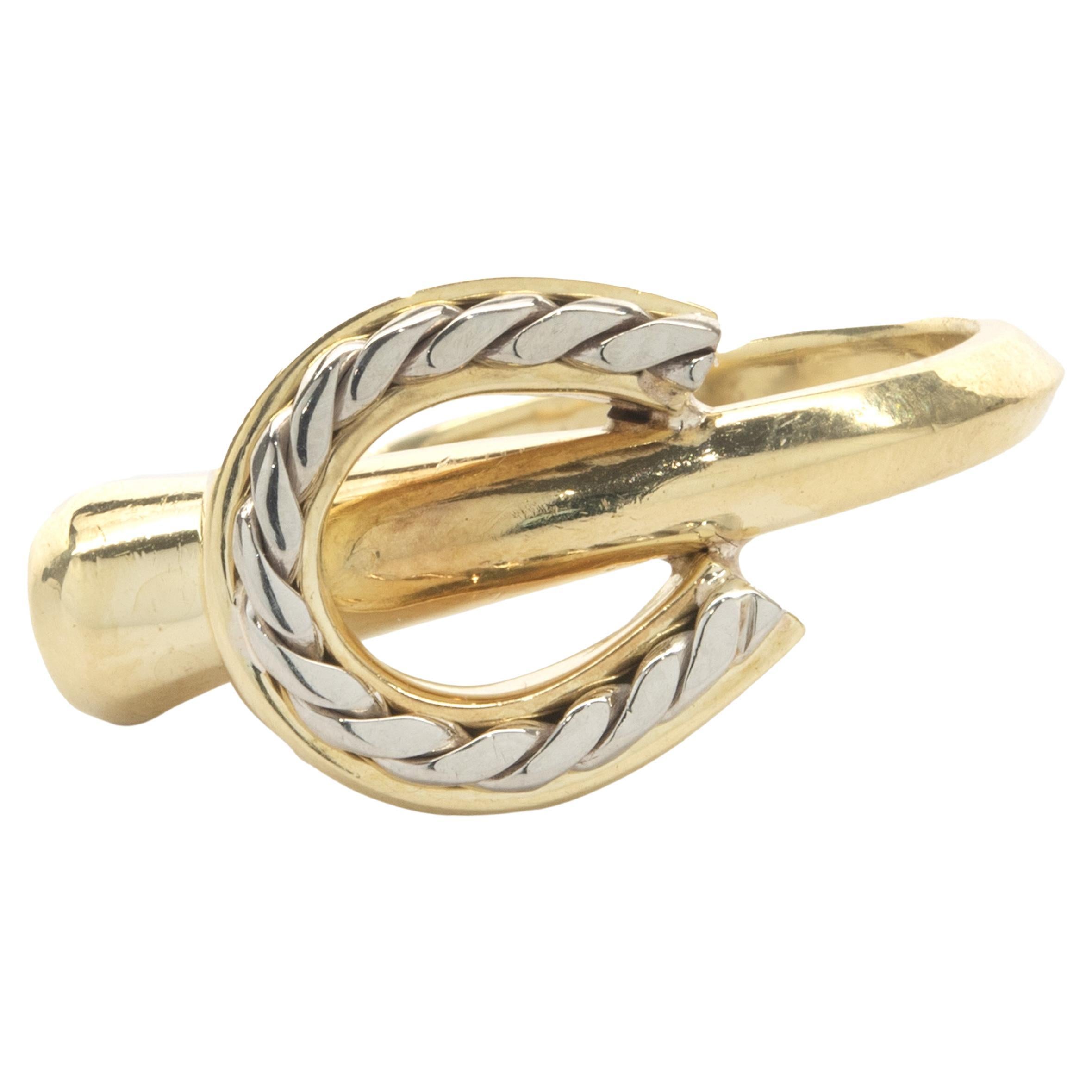 18 Karat Yellow Vintage Buckle Ring For Sale