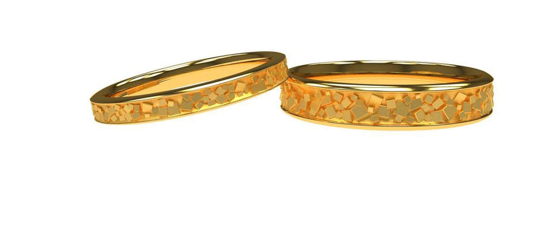 For Sale:  18 Karat Yellow Wedding Rings Bridal Set 4