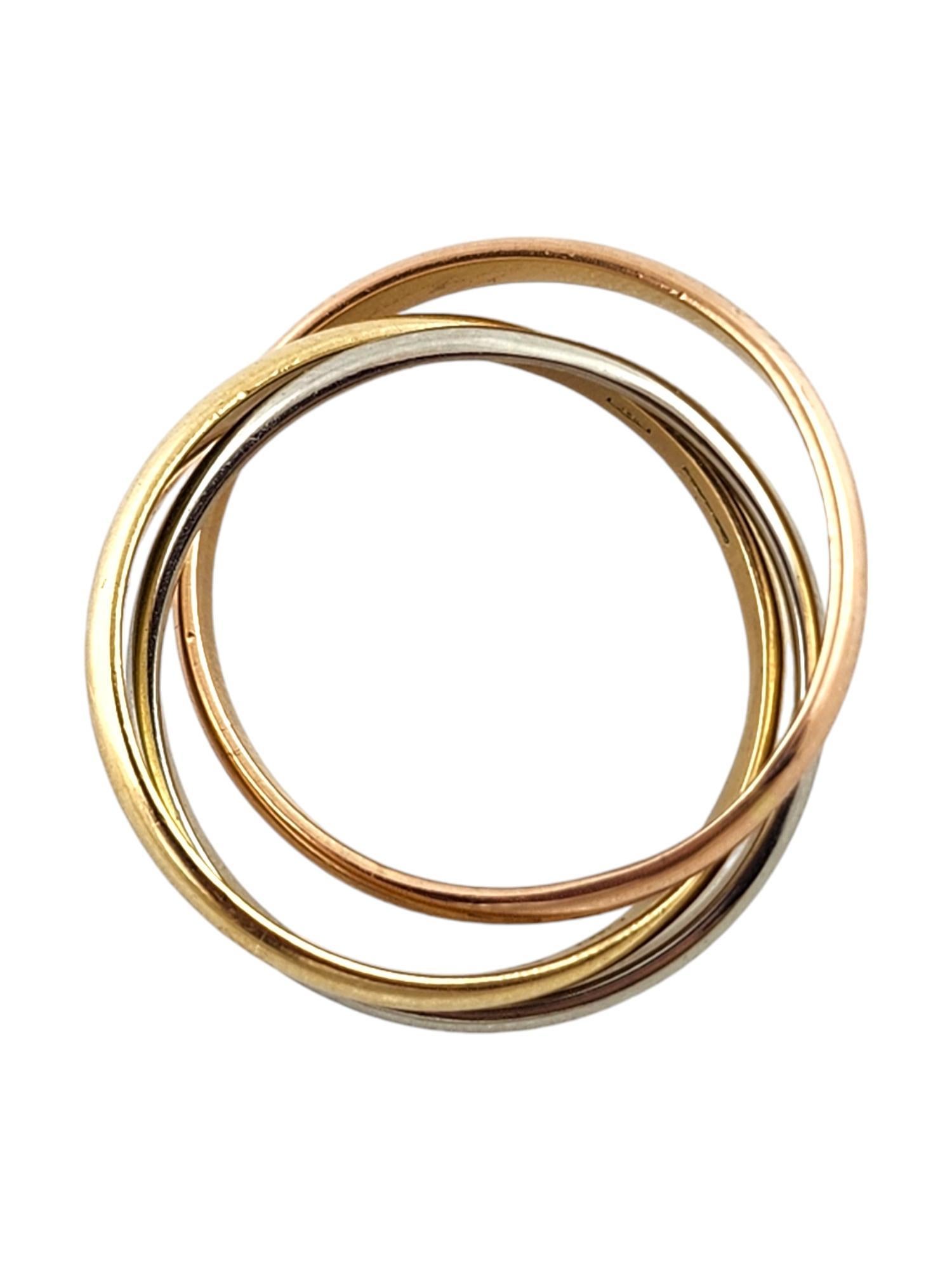 Women's 18 Karat Yellow, White, and Rose Gold Tri Color Rolling Ring Size 7 #19278