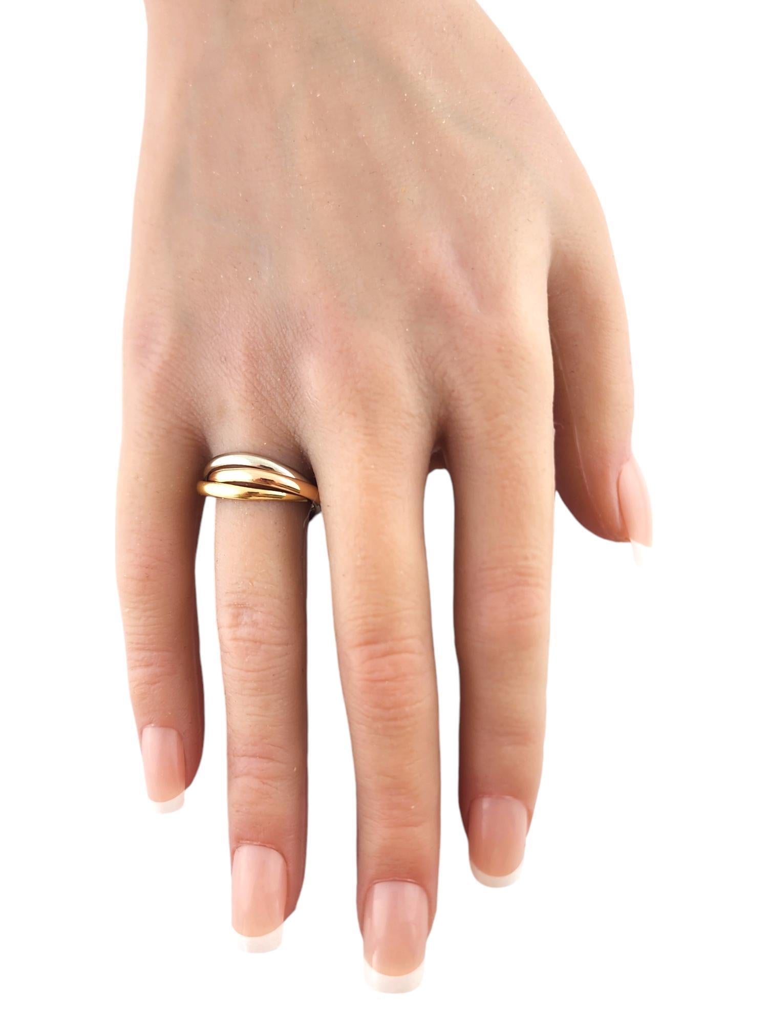 18 Karat Yellow, White, and Rose Gold Tri Color Rolling Ring Size 7 #19278 2