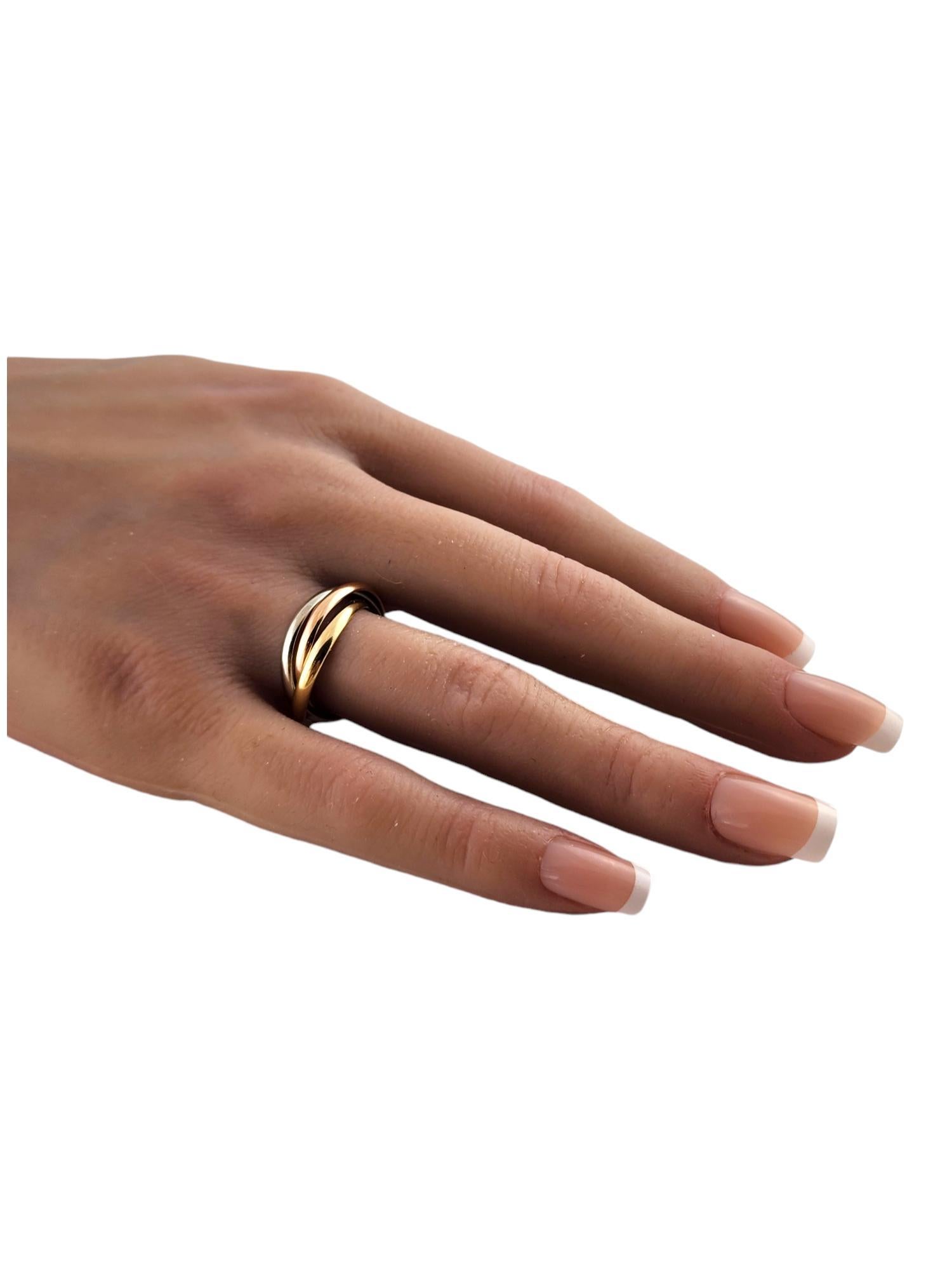 18 Karat Yellow, White, and Rose Gold Tri Color Rolling Ring Size 7 #19278 3