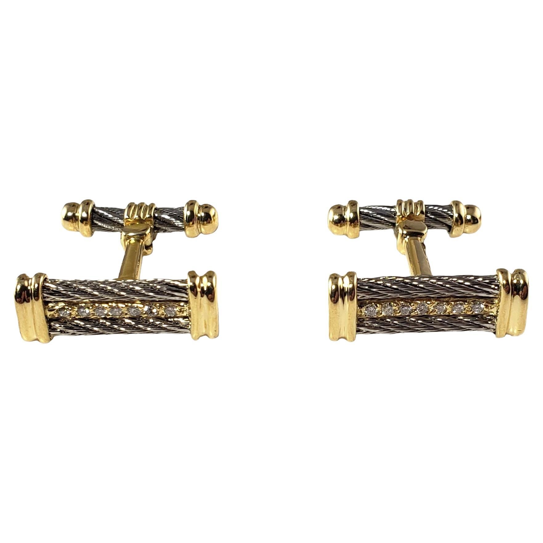 18 Karat Yellow/White Gold and Diamond Cufflinks