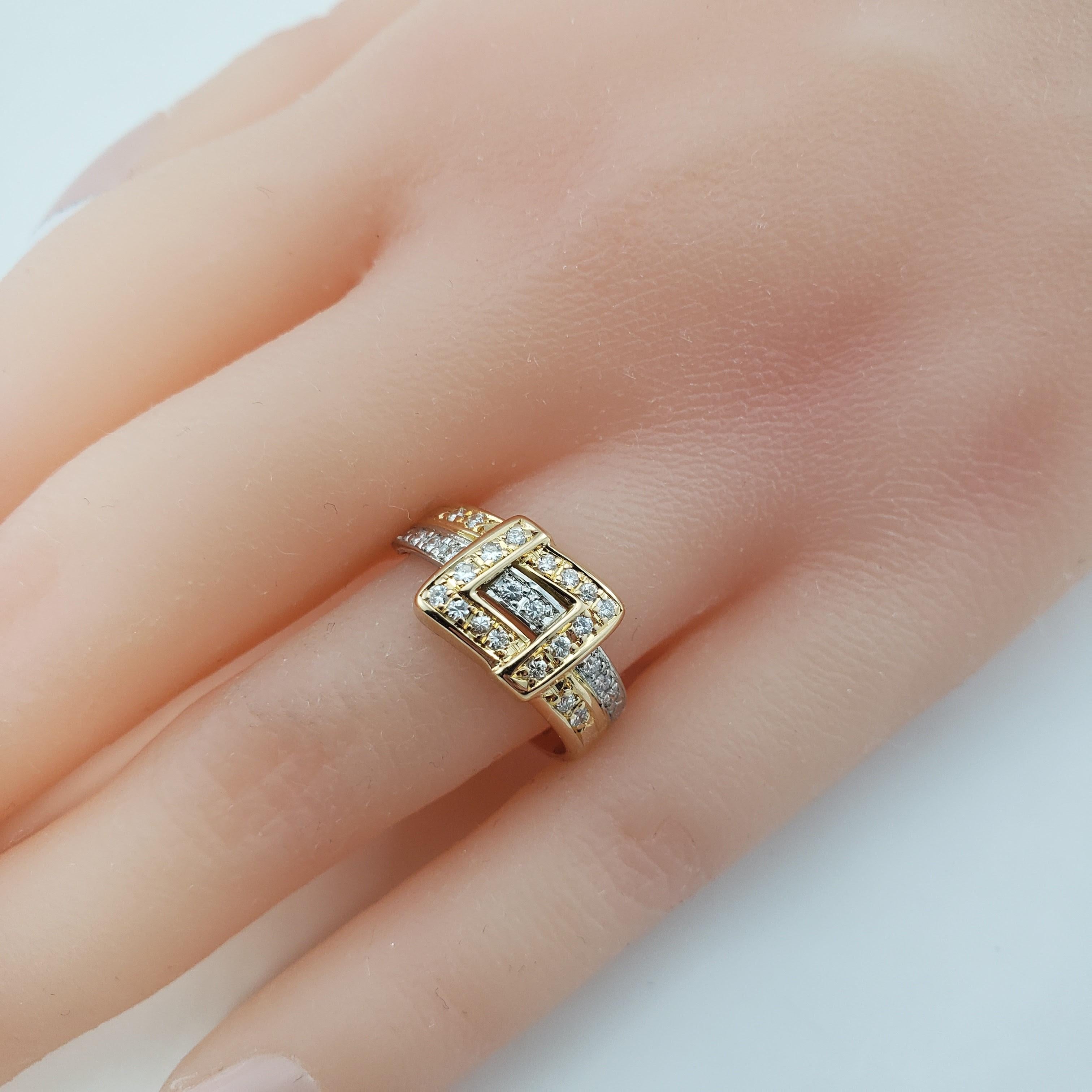 Ring aus 18 Karat Gelb-/Weißgold mit Diamanten im Angebot 5