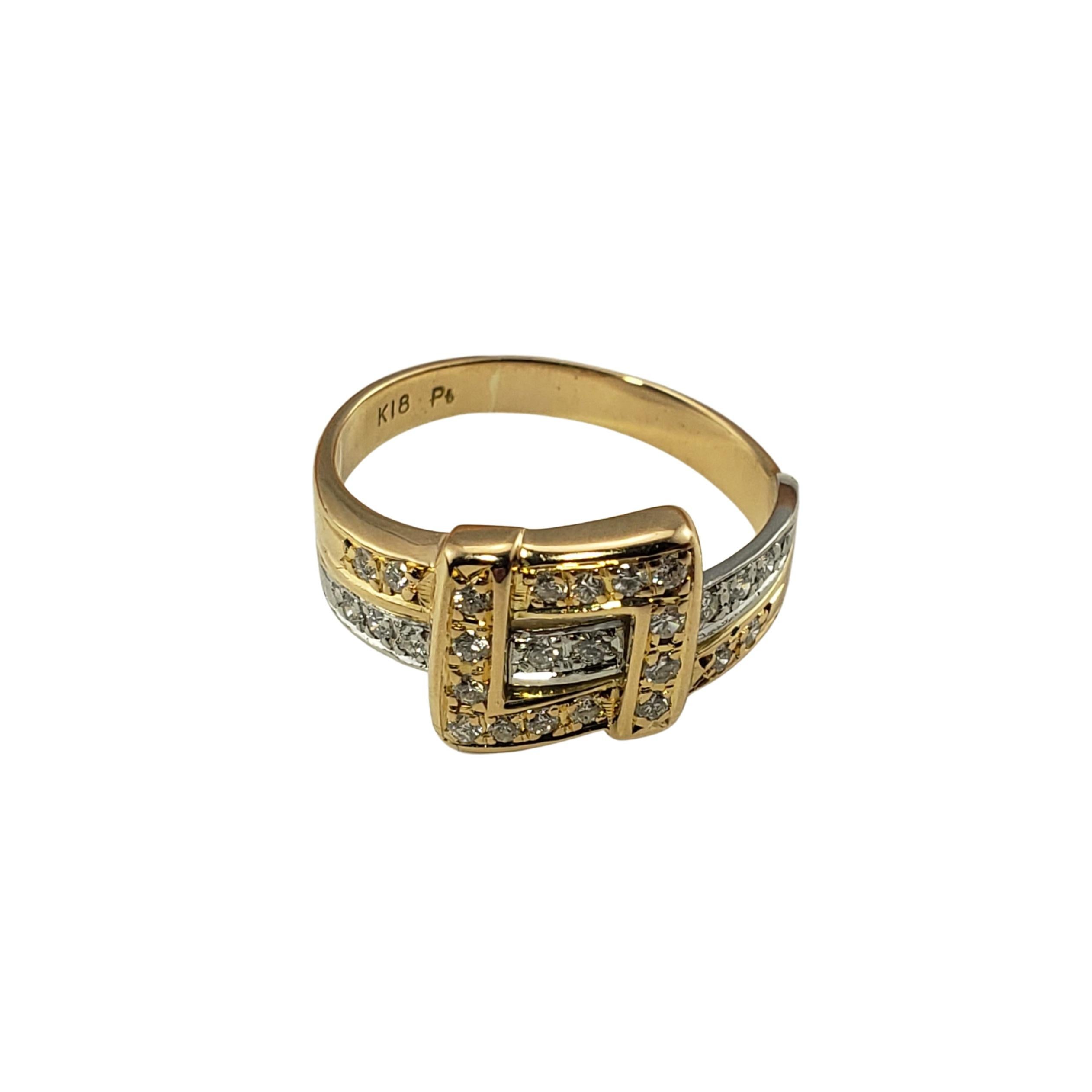 Brilliant Cut 18 Karat Yellow/White Gold and Diamond Ring For Sale