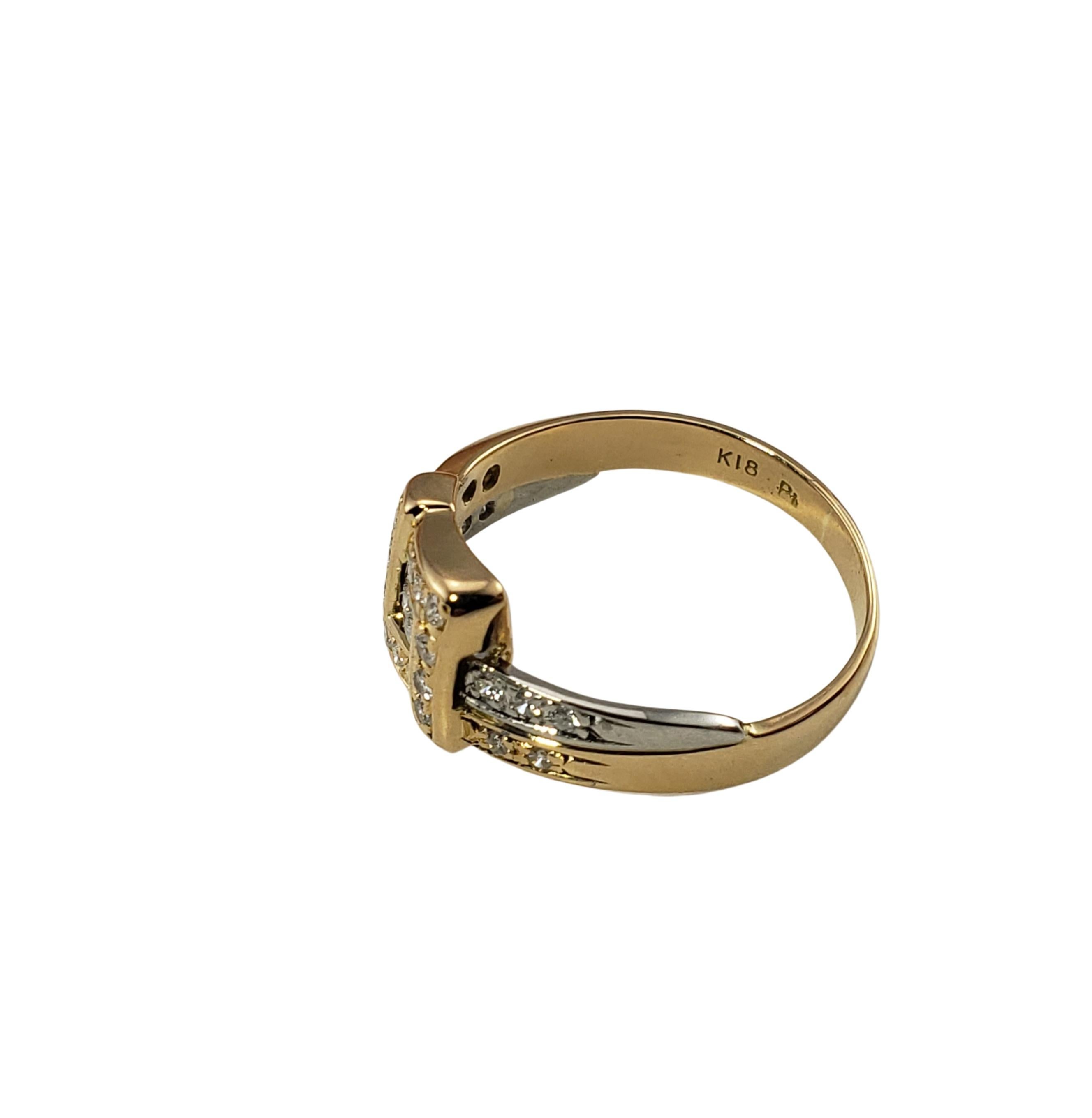 18 Karat Yellow/White Gold and Diamond Ring In Good Condition For Sale In Washington Depot, CT