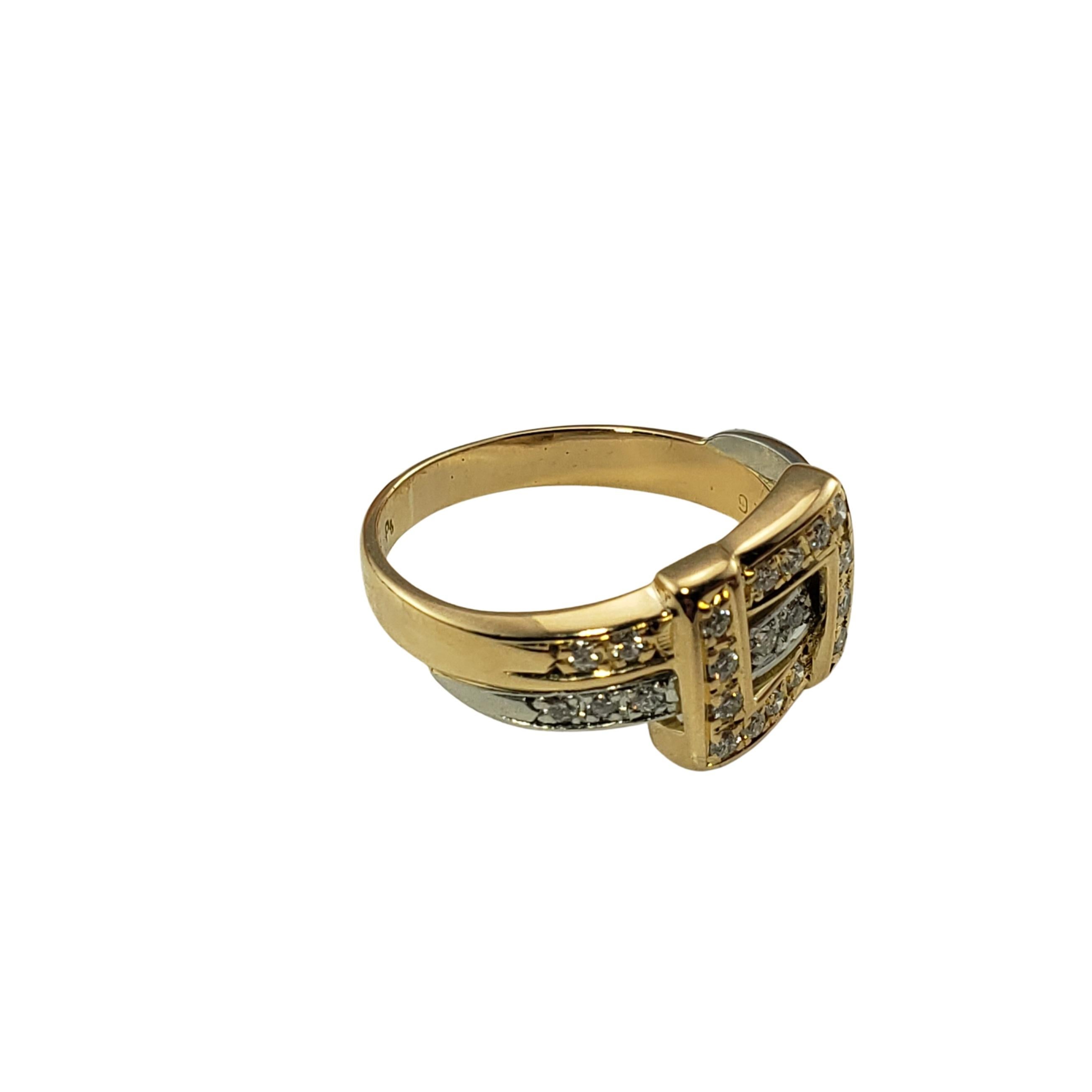 Women's 18 Karat Yellow/White Gold and Diamond Ring For Sale