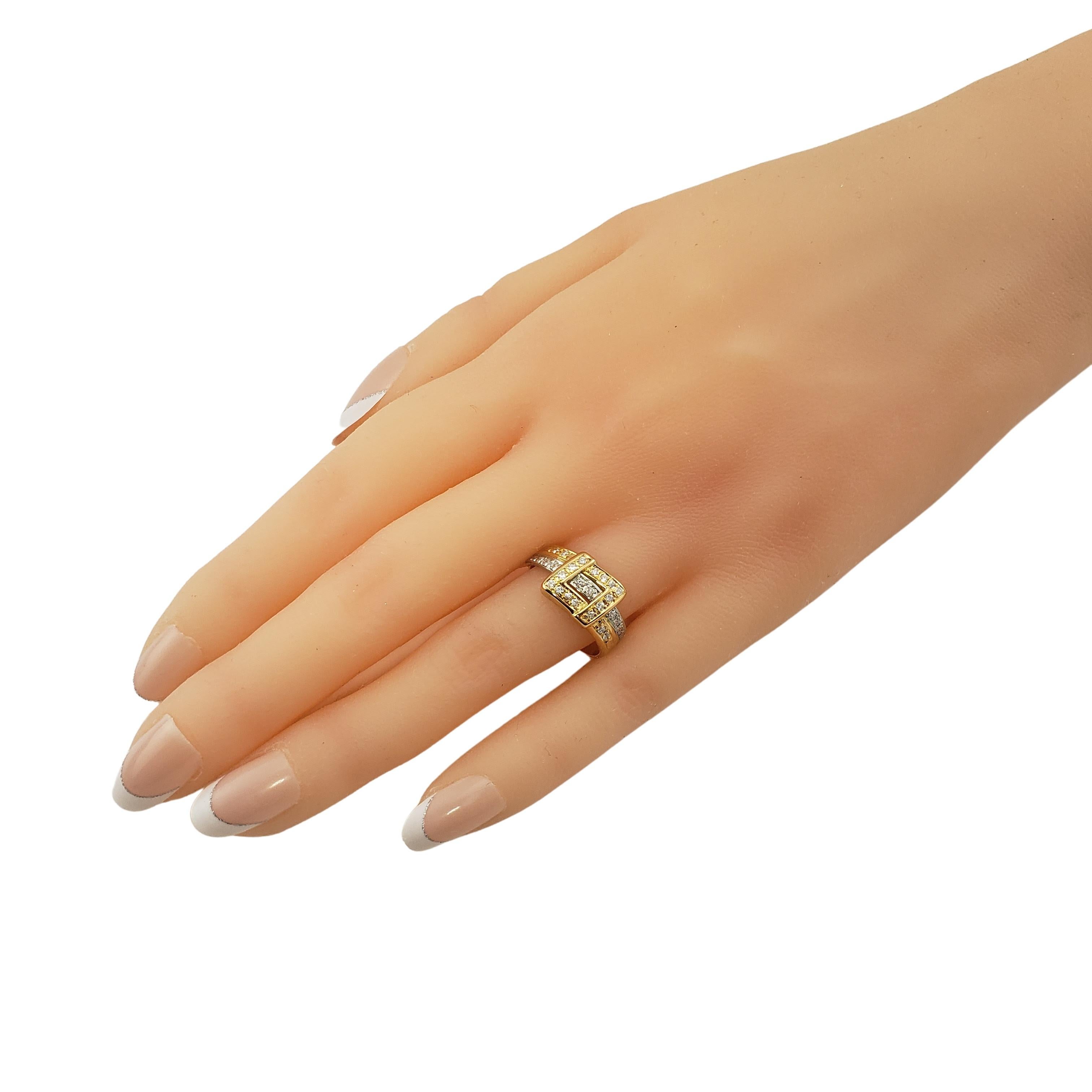 Ring aus 18 Karat Gelb-/Weißgold mit Diamanten im Angebot 4