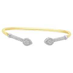 18 Karat Gelb- und Weißgold Diamant Arrow Manschettenarmband